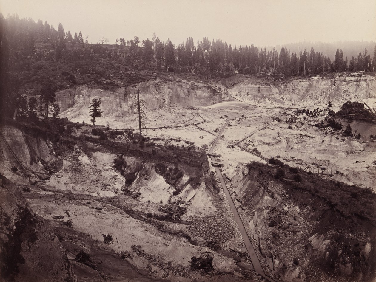 Malakoff Diggins. Compañía Minera de Grava de North Bloomfield de Carleton E. Watkins