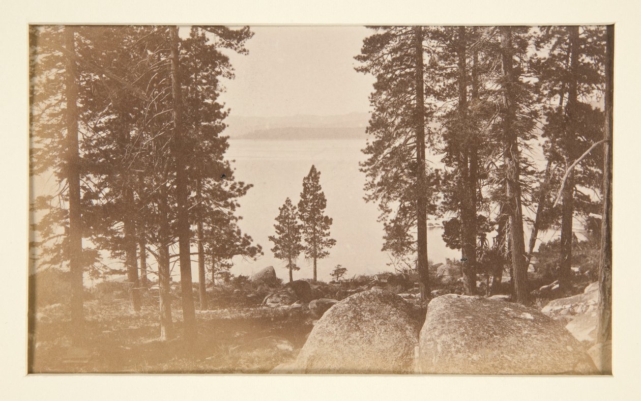Cuatro escenas de ferrocarril y cuatro vistas del lago Tahoe: lago Tahoe desde Warm Springs de Carleton E. Watkins