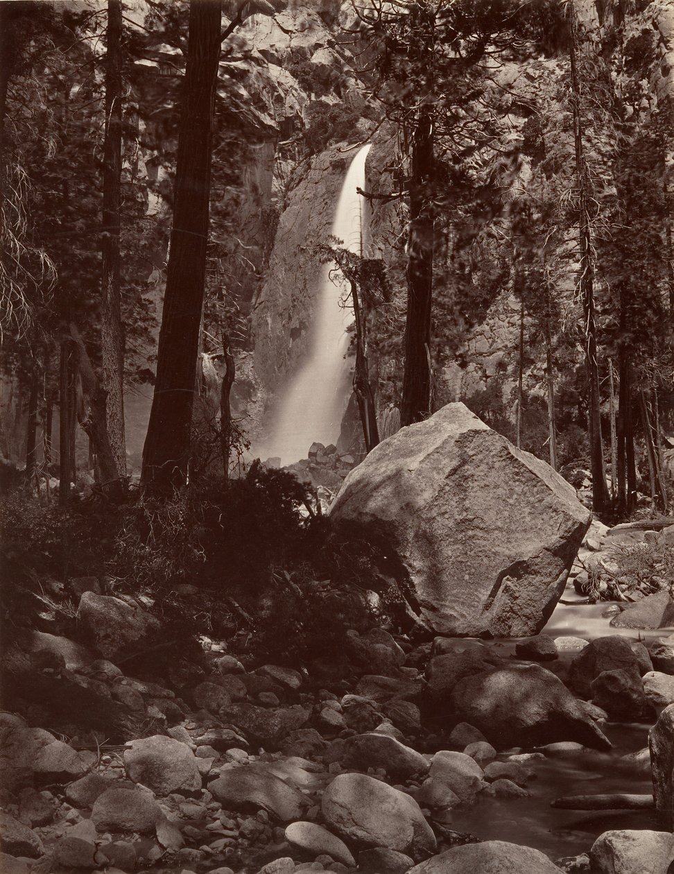 Cascada baja de Yosemite, 1,600 pies de Carleton E. Watkins.