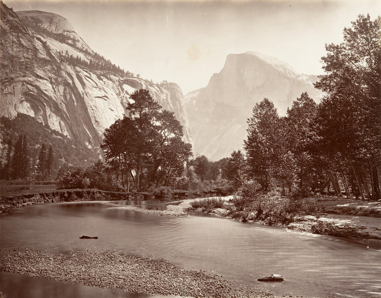 Cúpula Norte y Sur, Yosemite, ca. 1872, impreso ca. 1876 de Carleton E. Watkins.