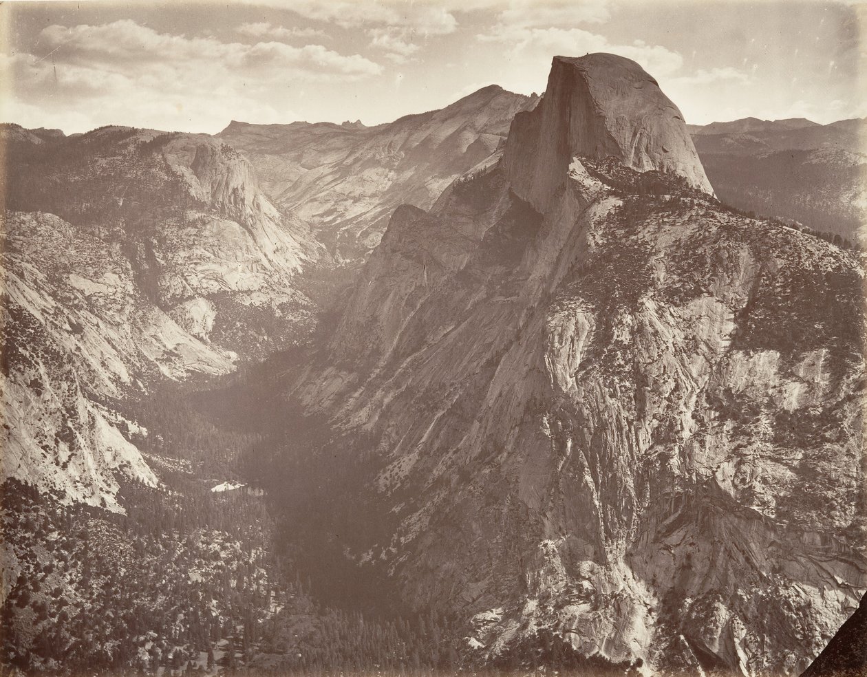 Cúpula Sur, 6,000 pies, ca. 1872, impreso ca. 1876 de Carleton E. Watkins.