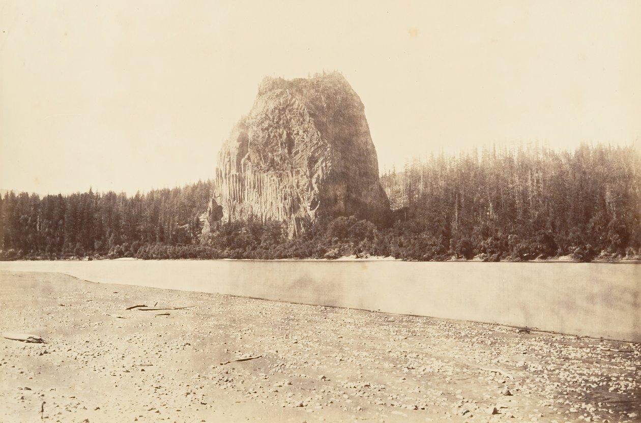 Castle Rock, Oregón, 1867, impreso ca. 1876 de Carleton Emmons Watkins