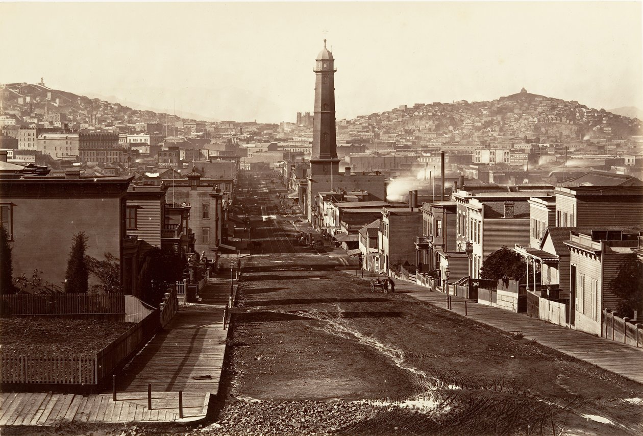 Primera calle, San Francisco, 1864, impreso ca. 1876 de Carleton Emmons Watkins