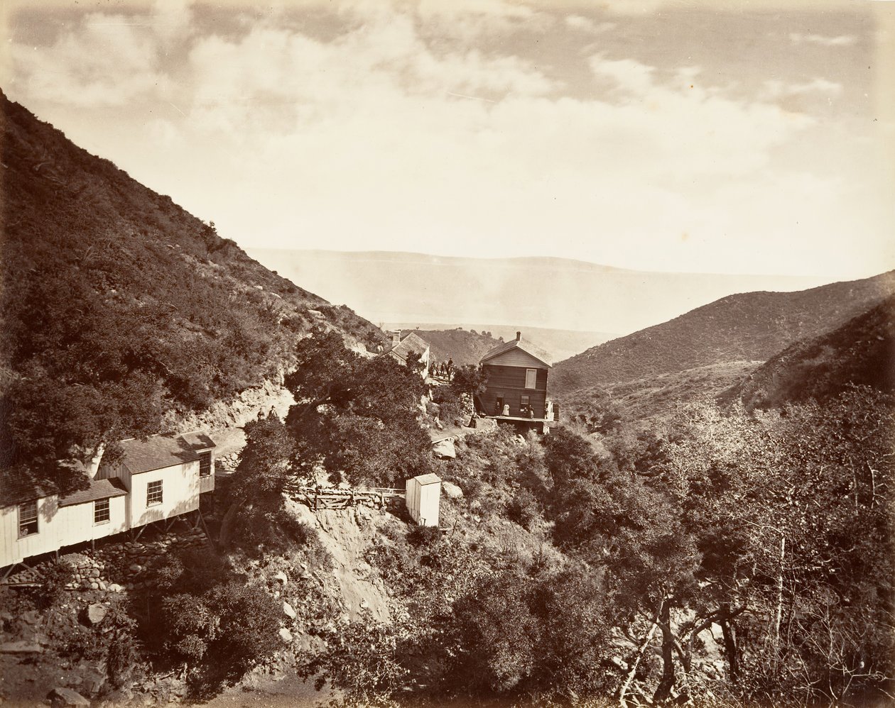 Aguas termales de azufre, Santa Bárbara, 1876 de Carleton Emmons Watkins