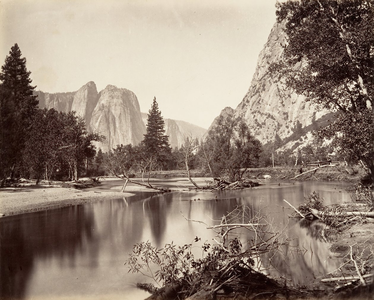 Mirando hacia abajo el valle de Yosemite de Carleton Emmons Watkins