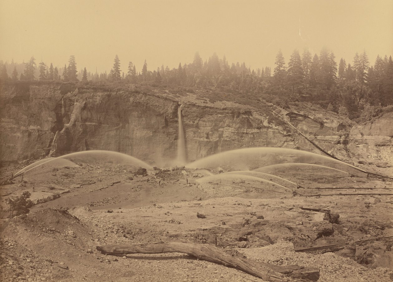 Malakoff Diggins, North Bloomfield, Condado de Nevada,1871 (foto) de Carleton Emmons Watkins
