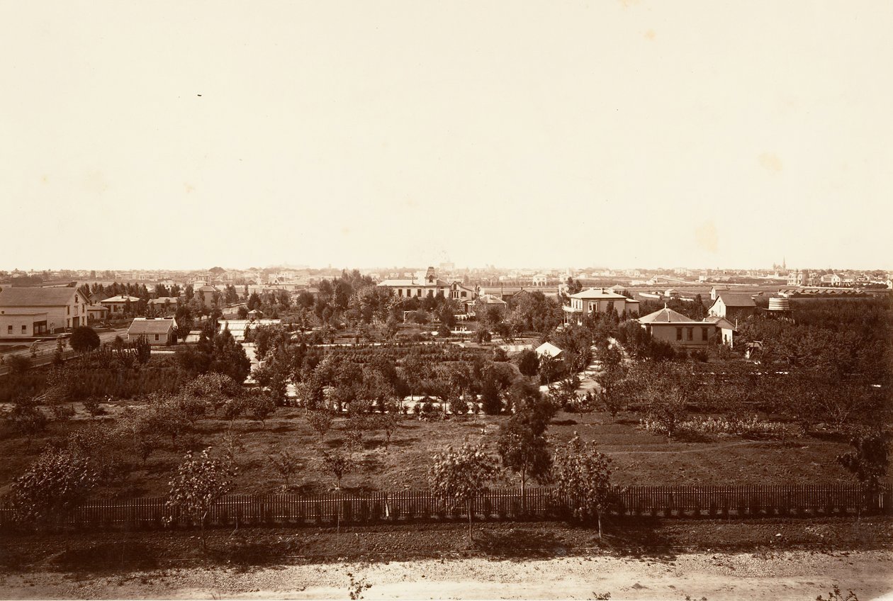 Oakland, desde la Academia Militar, 1864, impreso ca. 1876 de Carleton Emmons Watkins