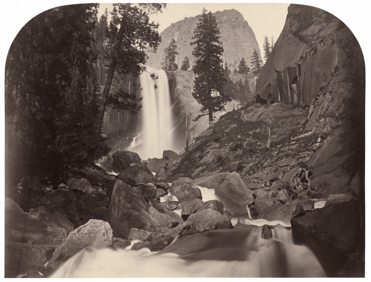 Piwyac, Cascada Vernal, 300 pies, Yosemite, 1861 de Carleton Emmons Watkins