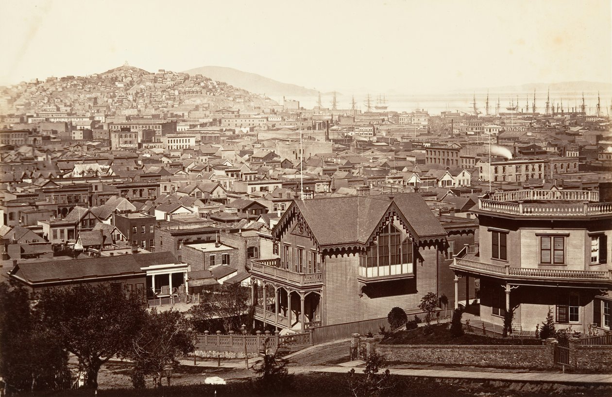 San Francisco, desde Rincon Hill, 1864, impreso ca. 1876 de Carleton Emmons Watkins