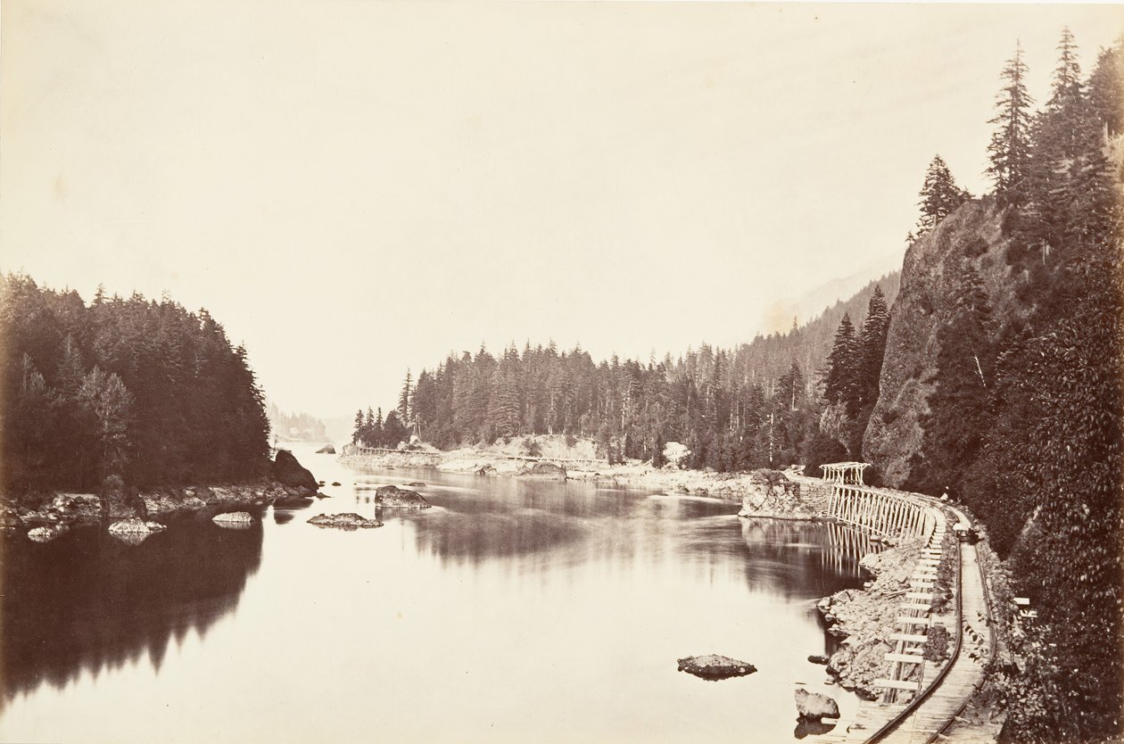 Puente de dientes, Oregón, 1867, impreso ca. 1876 de Carleton Emmons Watkins