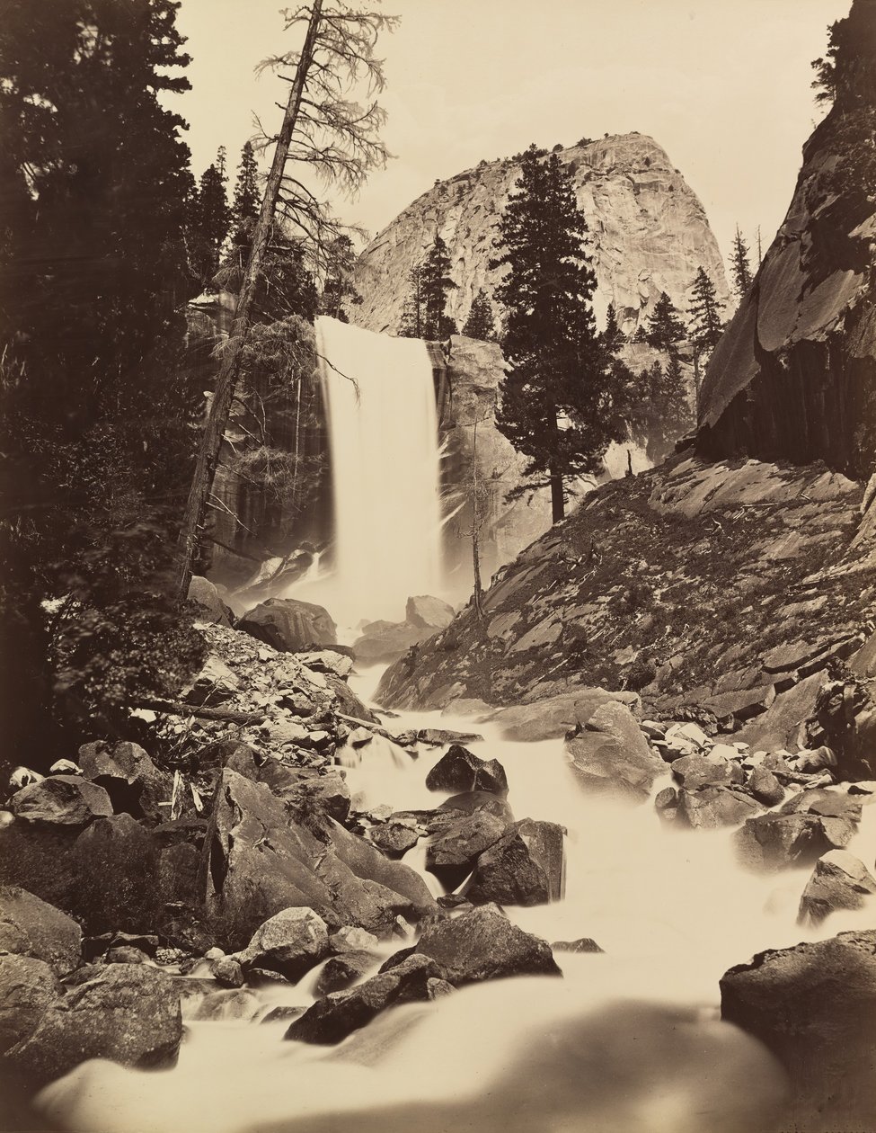 Cascada Vernal, Yosemite, 1865-66, impreso ca. 1875 de Carleton Emmons Watkins