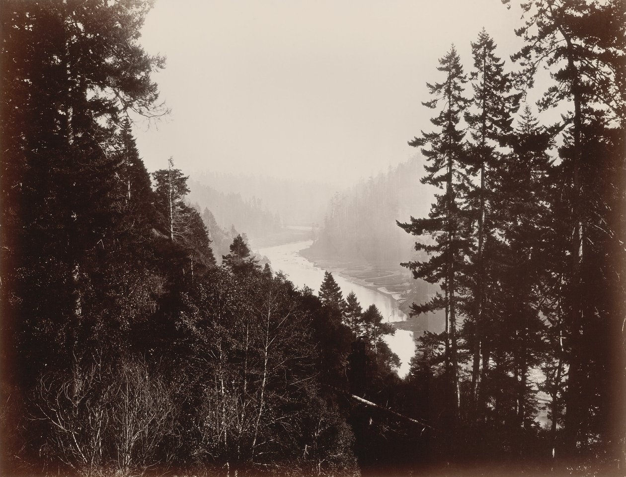 Gran Río, desde la Ranchería, Mendocino, California de Carleton Watkins