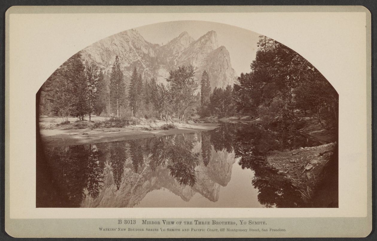 El espejo de los tres hermanos, Yo Semite de Carleton Watkins