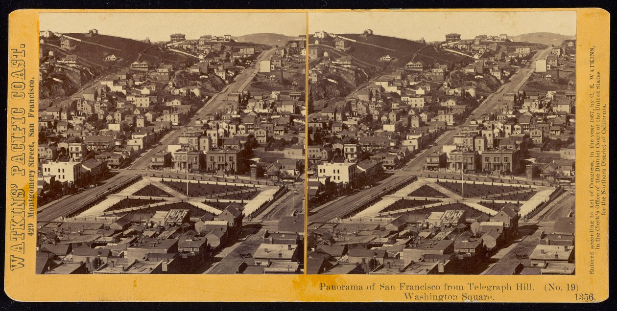 Panorama de San Francisco desde Telegraph Hill, Washington Square de Carleton Watkins