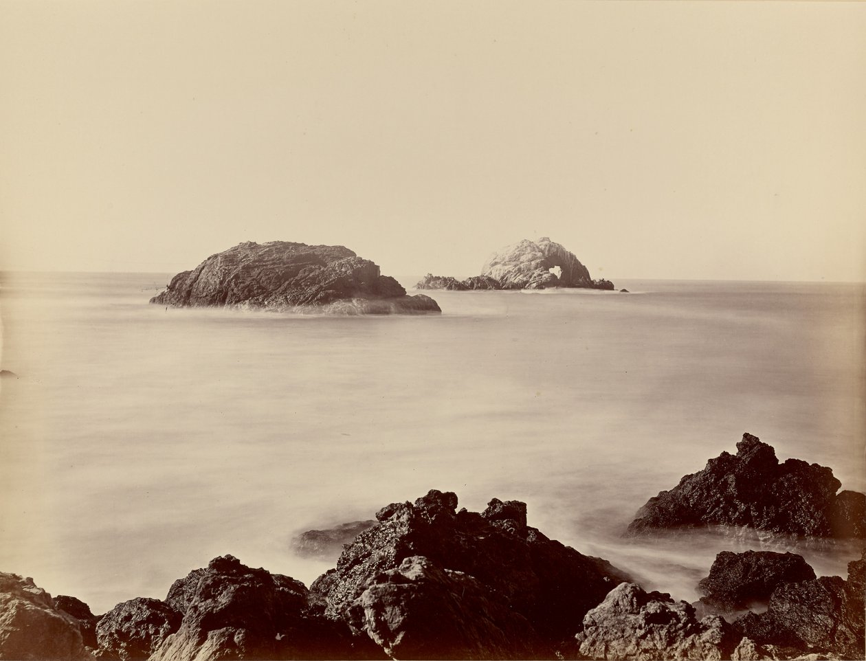 [Las rocas de las focas desde el cabo] de Carleton Watkins