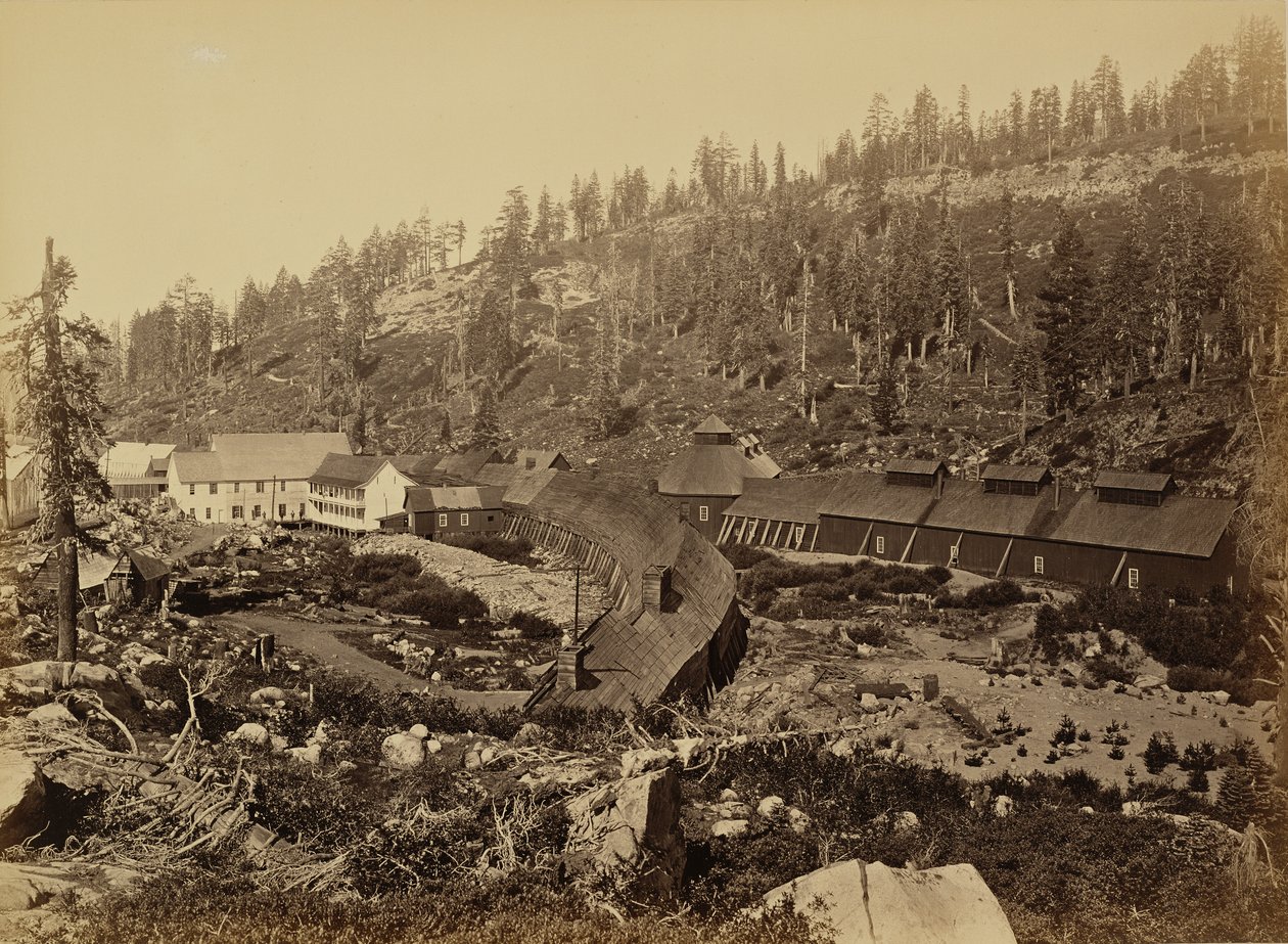 Estación de Summit con el extremo oeste del túnel, C.P.R.R. de Carleton Watkins