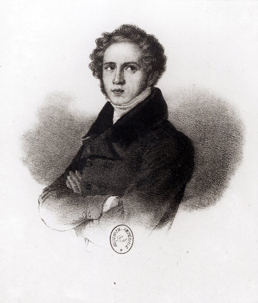 Retrato de Vincenzo Bellini, grabado por Alessandro Focosi de Carlo Arienti