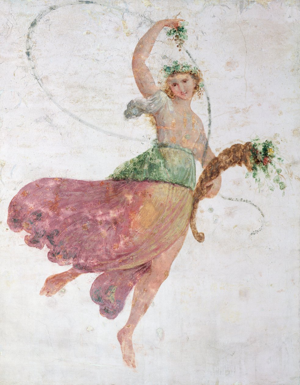 Joven Bailarina con una Cornucopia y un Racimo de Uvas de Carlo Bevilacqua