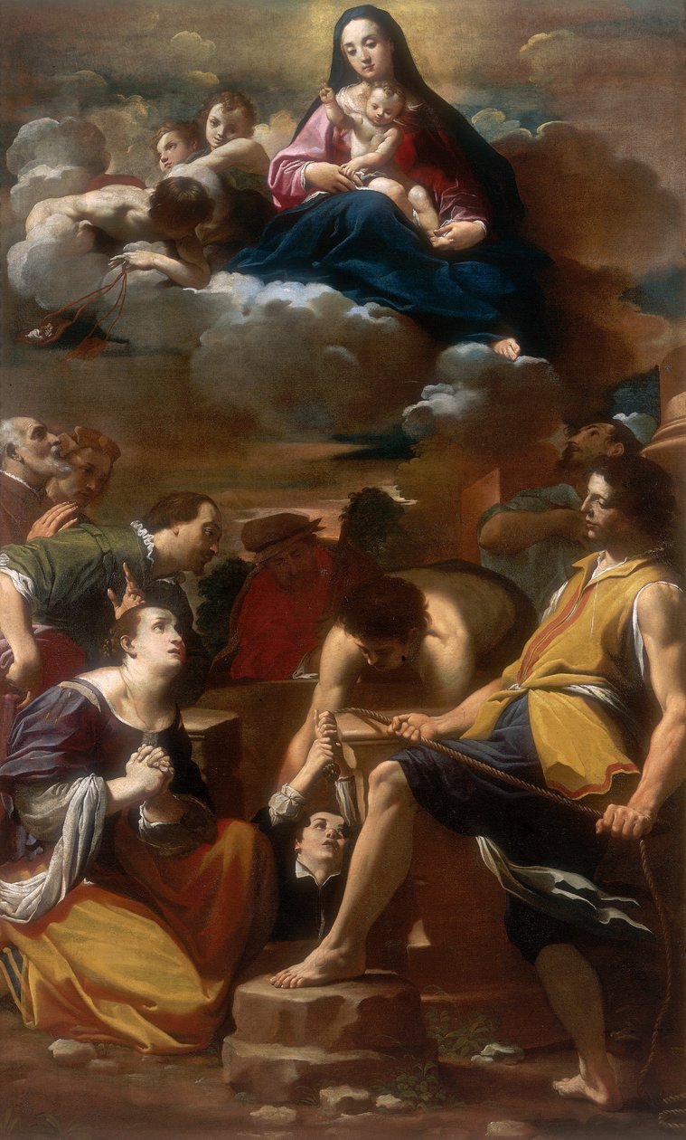 Milagro de Nuestra Señora del Monte Carmelo, conservado en la Galleria Estense en Módena de Carlo Bononi