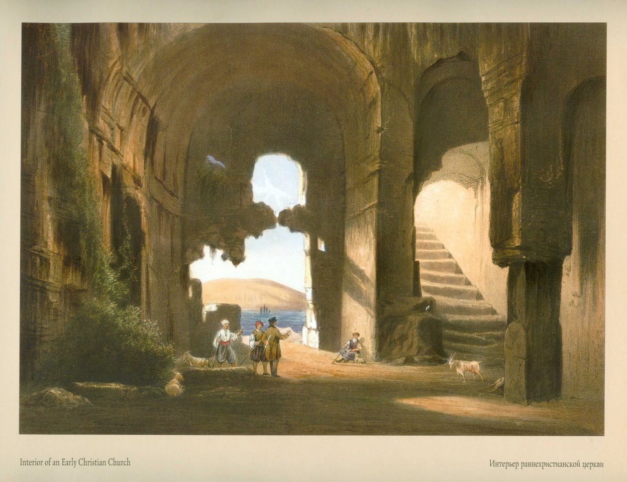 Carlo Bossoli. Interior de una iglesia paleocristiana de Carlo Bossoli