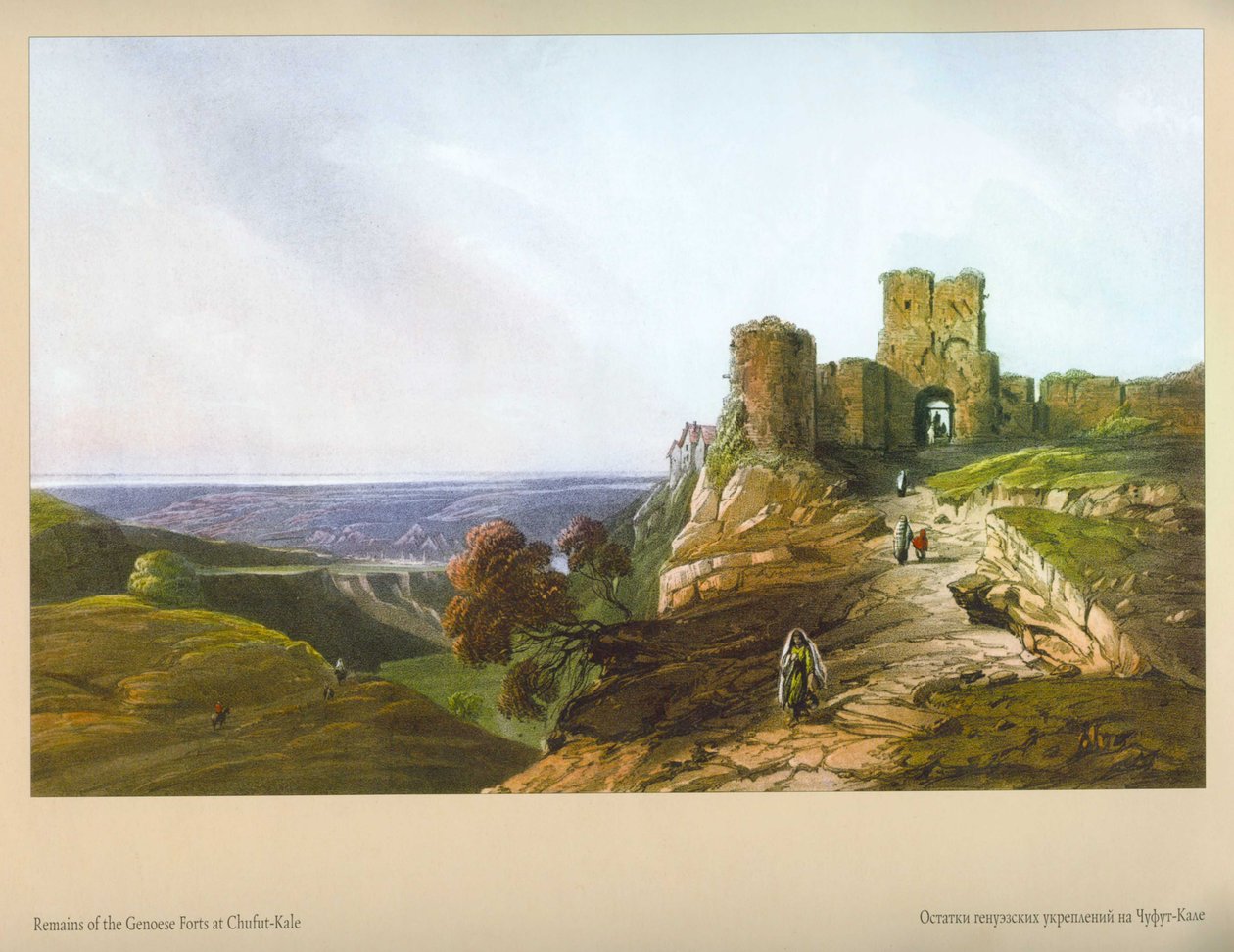 Carlo Bossoli. Chufut-Kale. Restos de fortificaciones genovesas de Carlo Bossoli