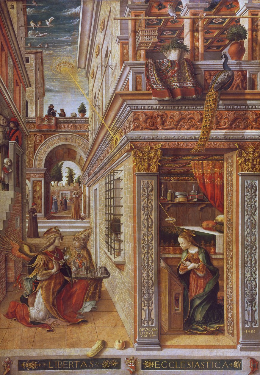 La Anunciación con San Emidio, 1486 de Carlo Crivelli