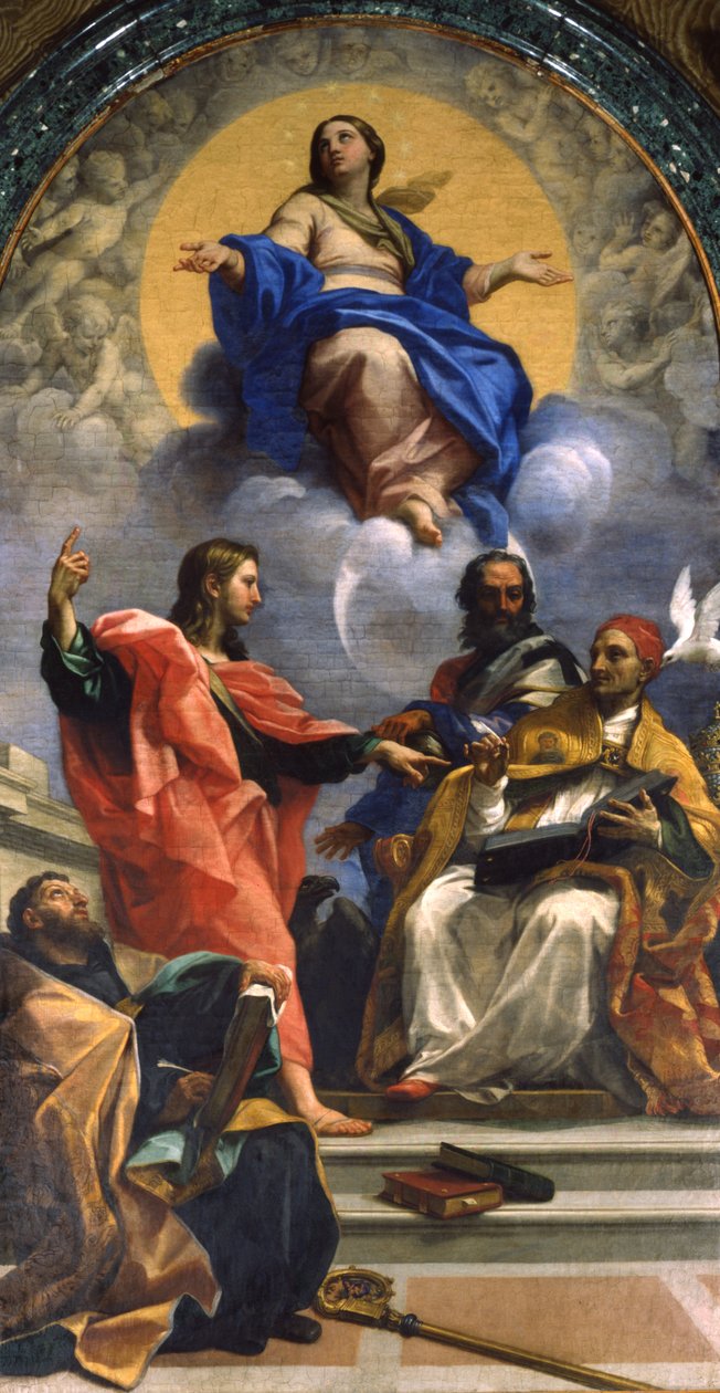 La Inmaculada Concepción con San Juan y San Agustín de Carlo Maratta or Maratti