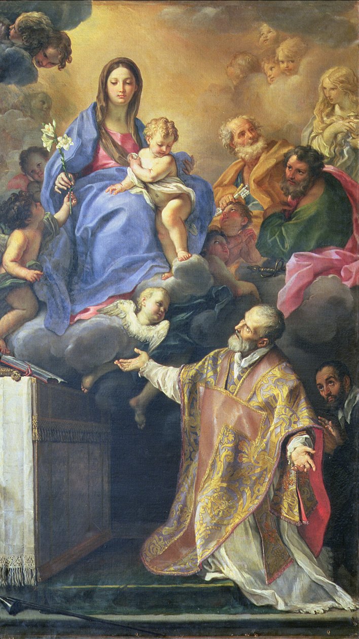 La Virgen María apareciendo a San Felipe Neri de Carlo Maratta or Maratti