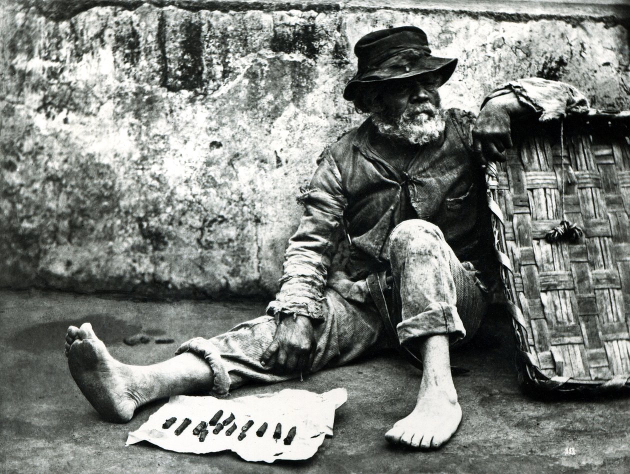 Vendedor de colillas de cigarro, c.1865 de Carlo Naya