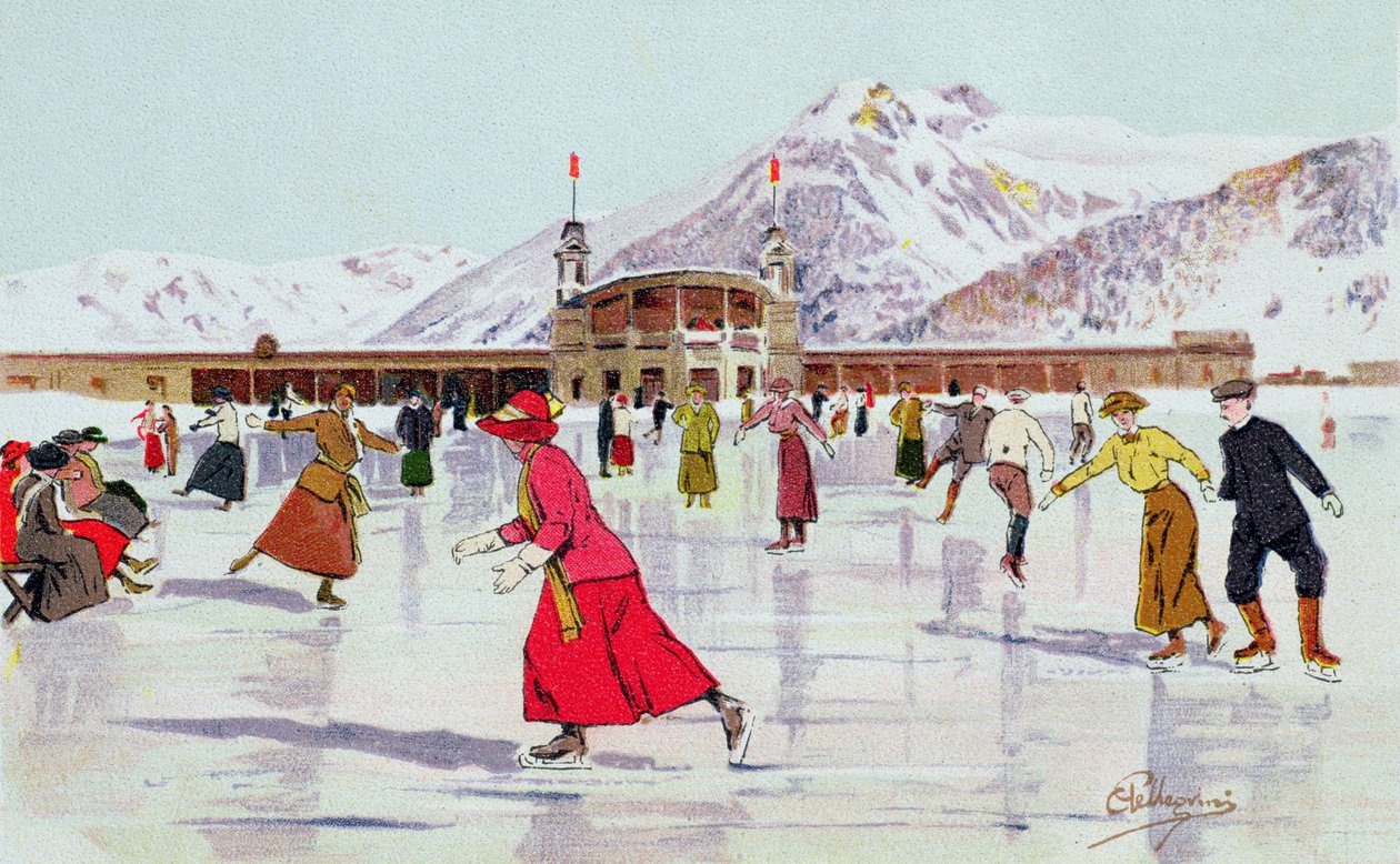 La Pista de Patinaje en Davos, Suiza de Carlo Pellegrini