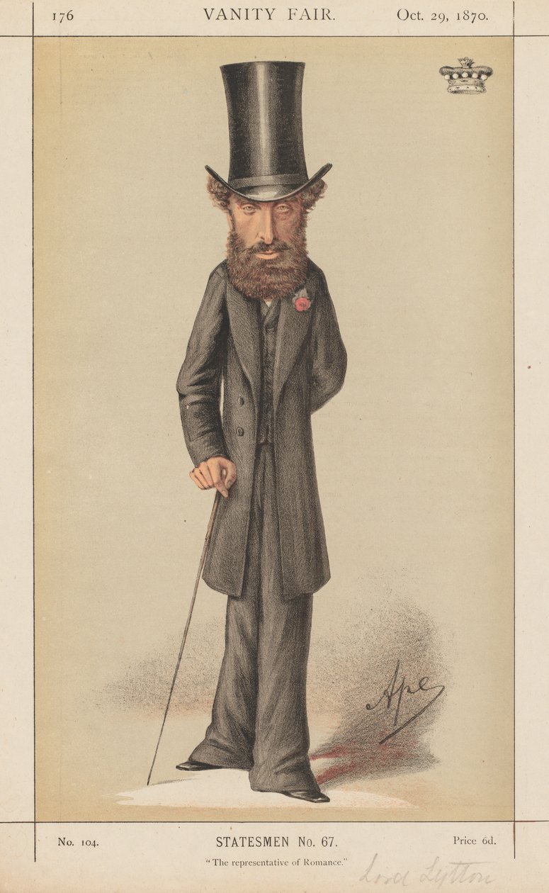 Vanity Fair: Estadistas No. 67 El representante del romance, 1870 de Carlo