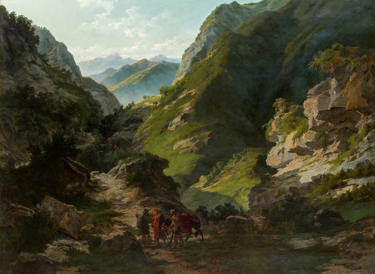 Viajeros en la montaña de Carlo Ademollo