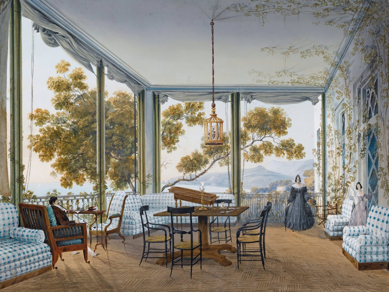 Interior en el Palacio Naryshkin de Miskhor de Carlo Bossoli