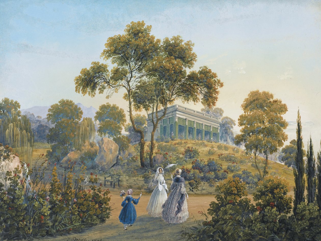 Vista de Miskhor, ca 1842 de Carlo Bossoli