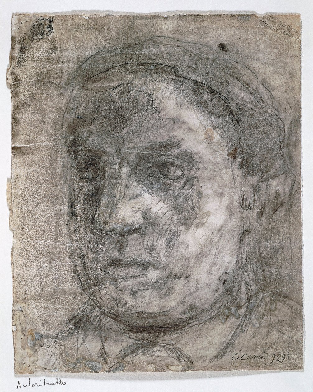 Italia, autorretrato de Carlo Carra (dibujo) de Carlo Carra