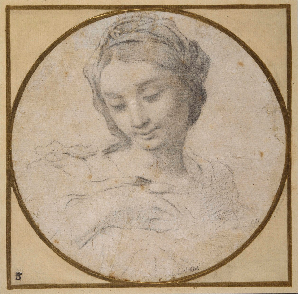 Cabeza y hombros de la Virgen de Carlo Cignani
