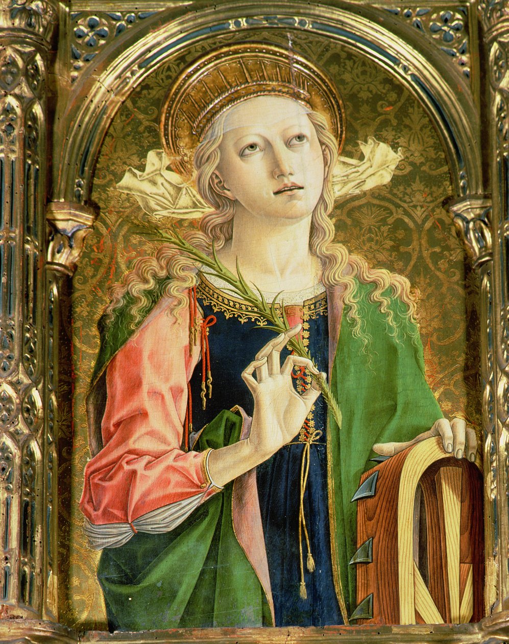 Santa Catalina de Alejandría, (detalle) del políptico de Sant