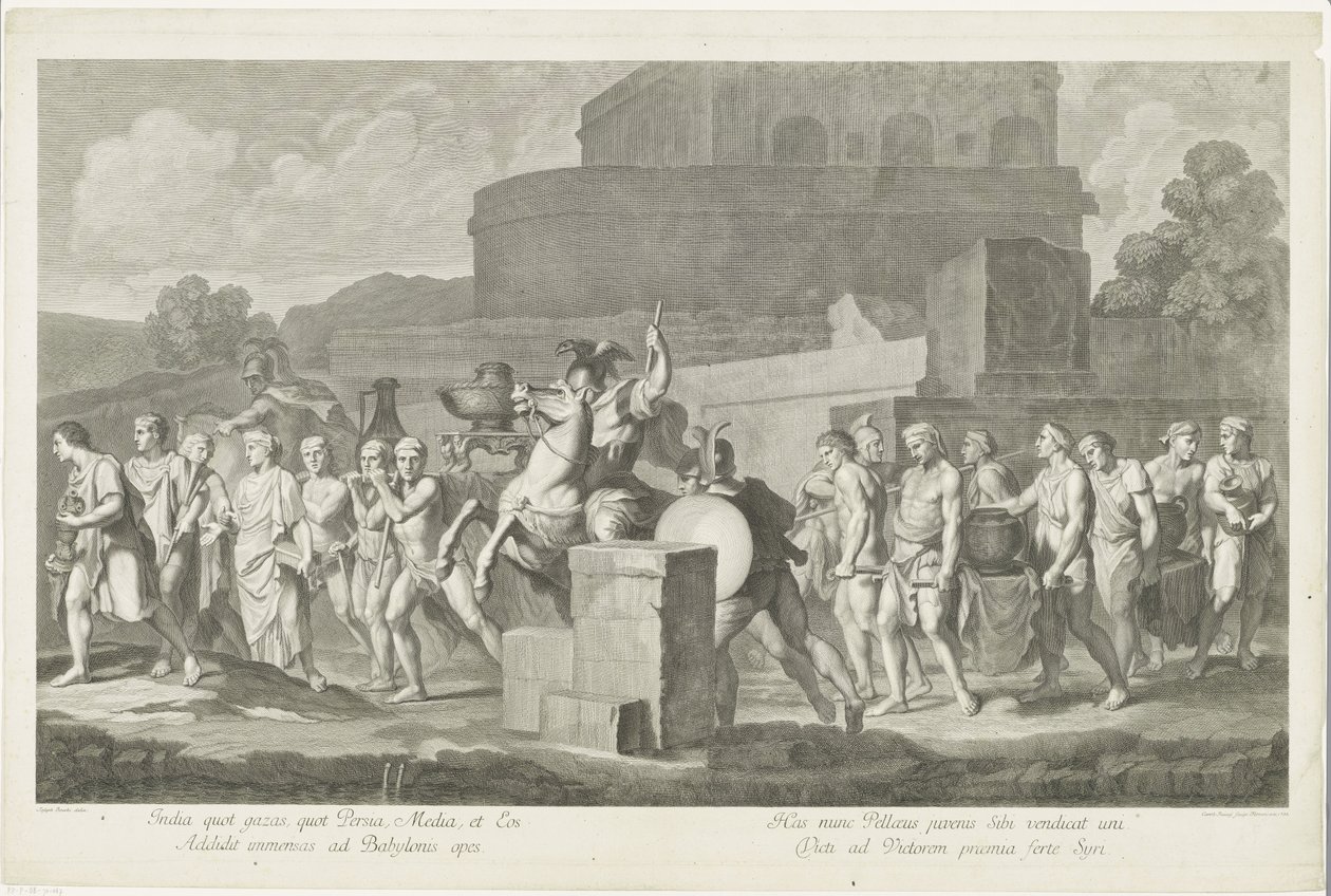 Procesión de hombres con botín de guerra de Carlo Faucci