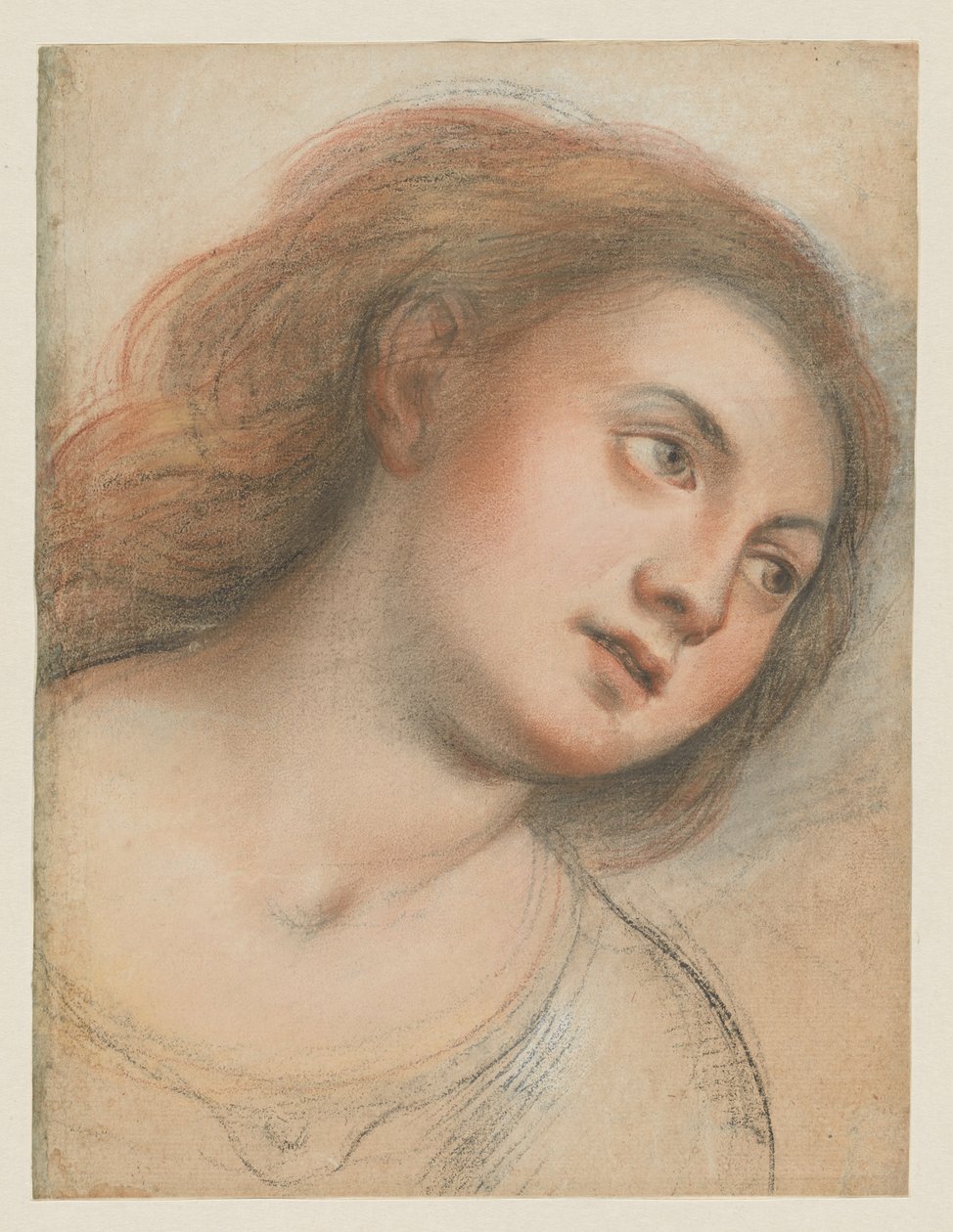 Estudio para cabeza femenina (verso); Cabeza de Cristo (recto) de Carlo Francesco Nuvolone