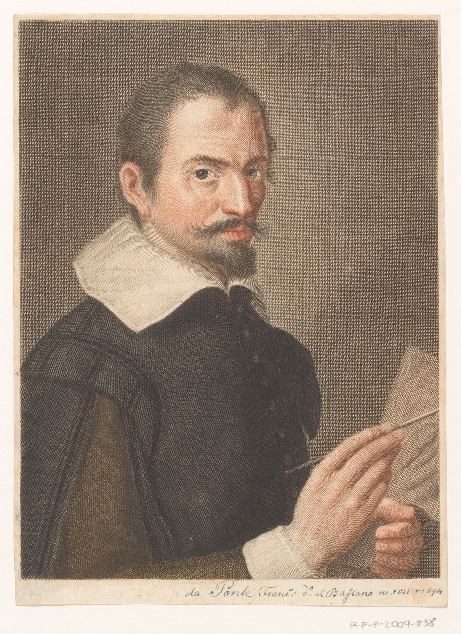 Retrato del artista Francesco Bassano II Retratos de artistas (título de la serie) de Carlo Gregori