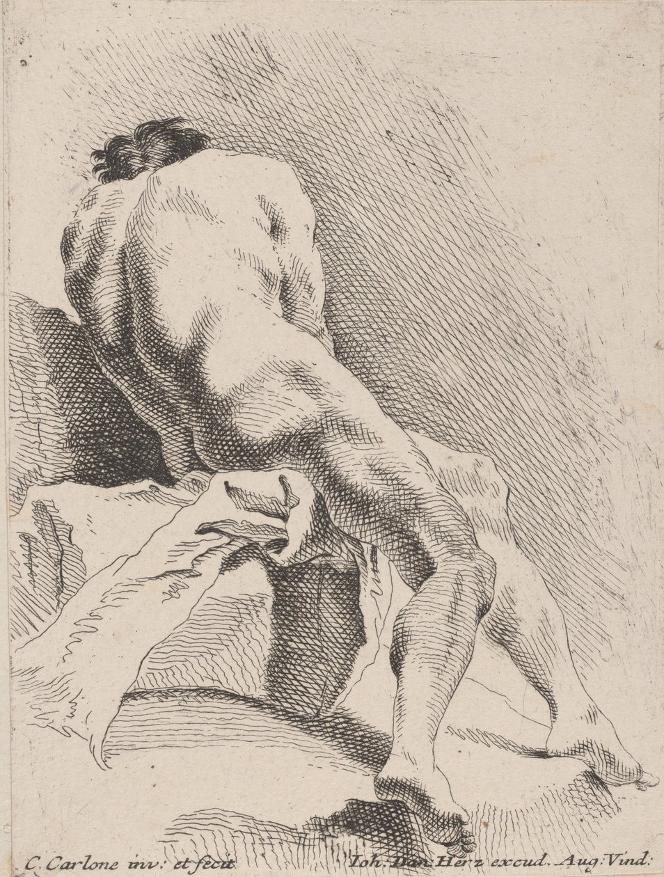 Estudio académico, visto desde atrás de Carlo Innocenzo Carloni