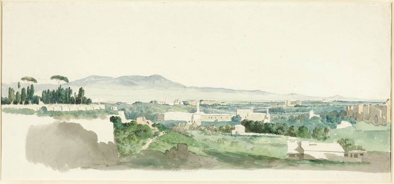 Una Vista desde la Colina Palatina, Roma, las Colinas Albanas en la Distancia de Carlo Labruzzi