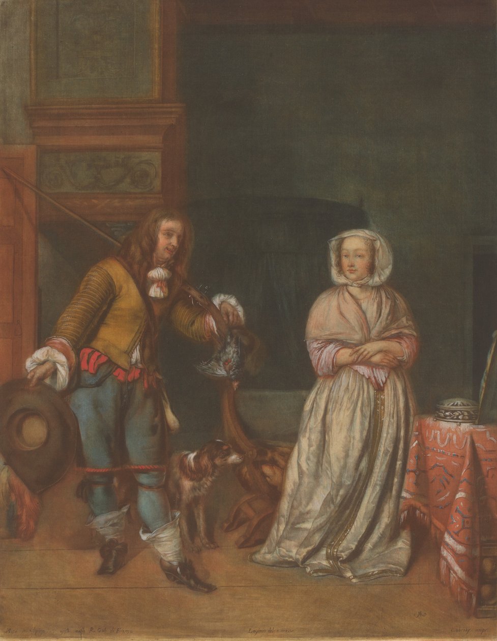 Cazador visitando a una dama, 1783-1786 de Carlo Lasinio
