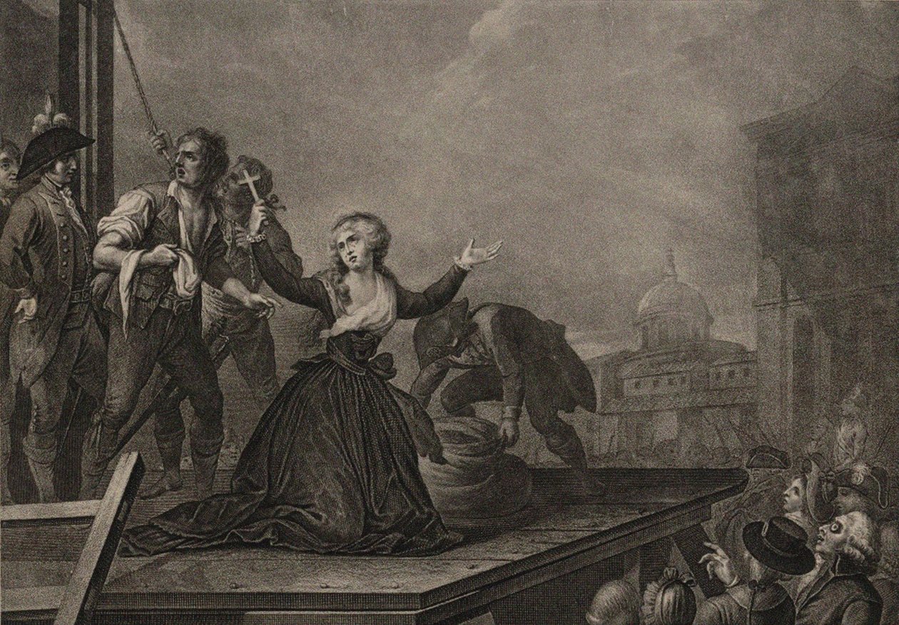 Madame Élisabeth de Francia, hermana del rey, antes de la guillotina el 10 de mayo de 1794, c. 1795 de Carlo Lasinio