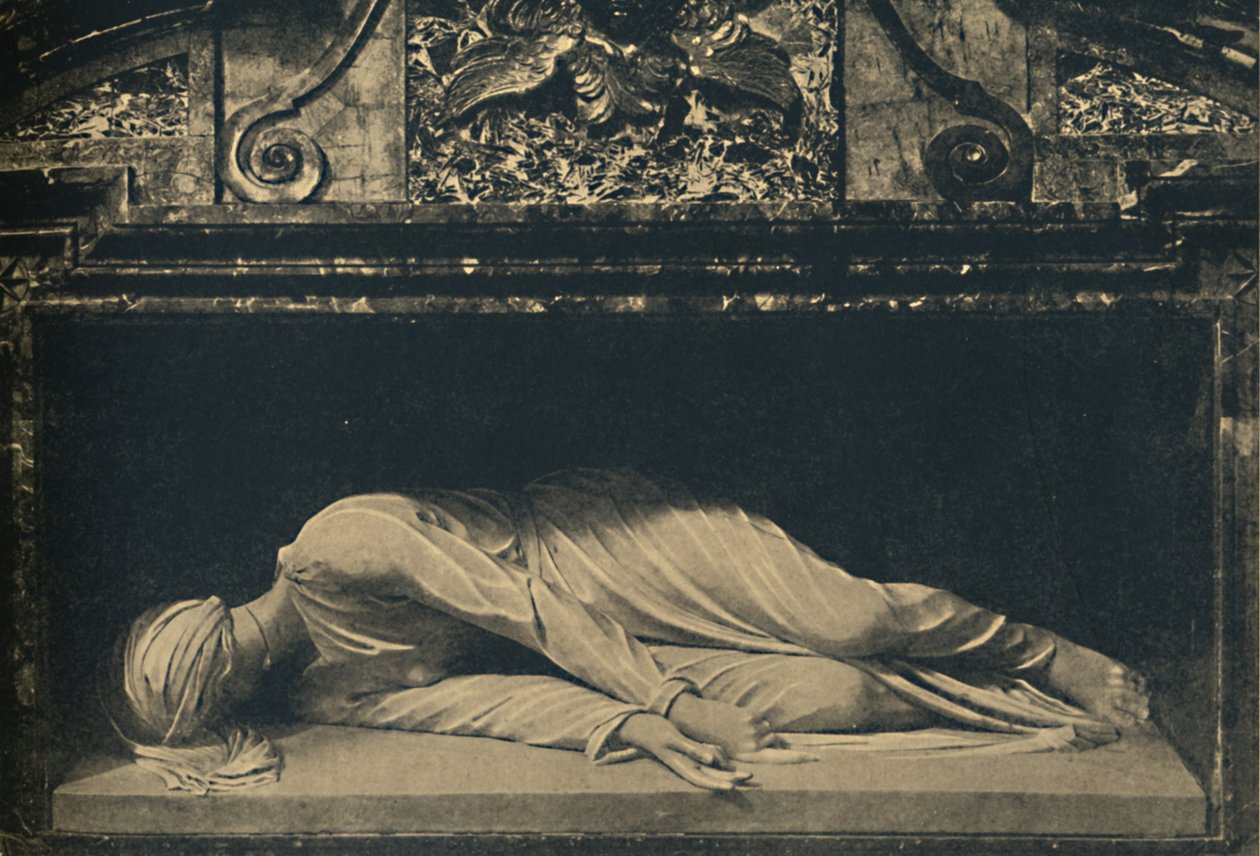 Roma - Basílica de Santa Cecilia. - Estatua de la Santa por Maderno, 1910 de Carlo Maderno