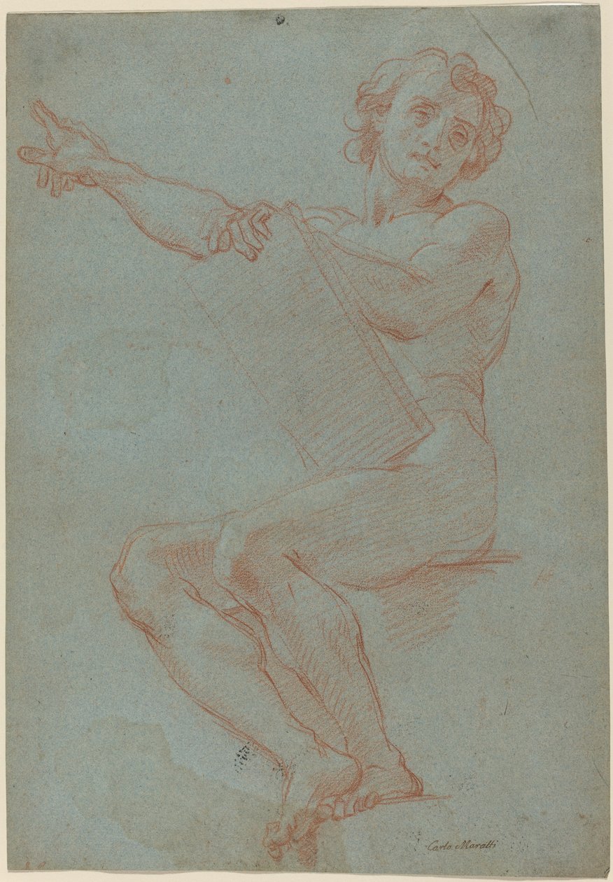 Hombre Sentado Sosteniendo una Tableta de Carlo Maratta