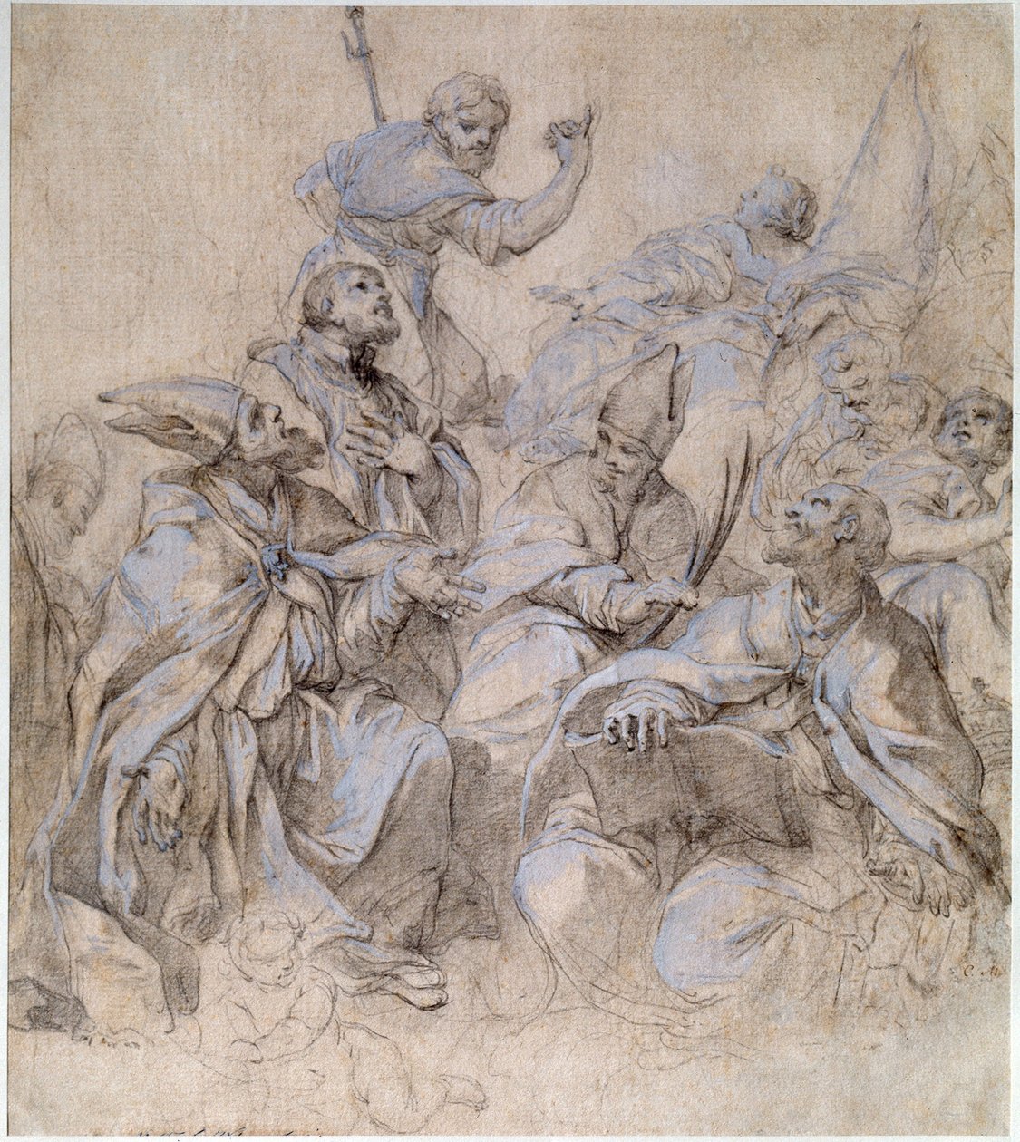 Boceto de un fresco para la iglesia de Santa Maria del Popolo en Roma de Carlo Maratta