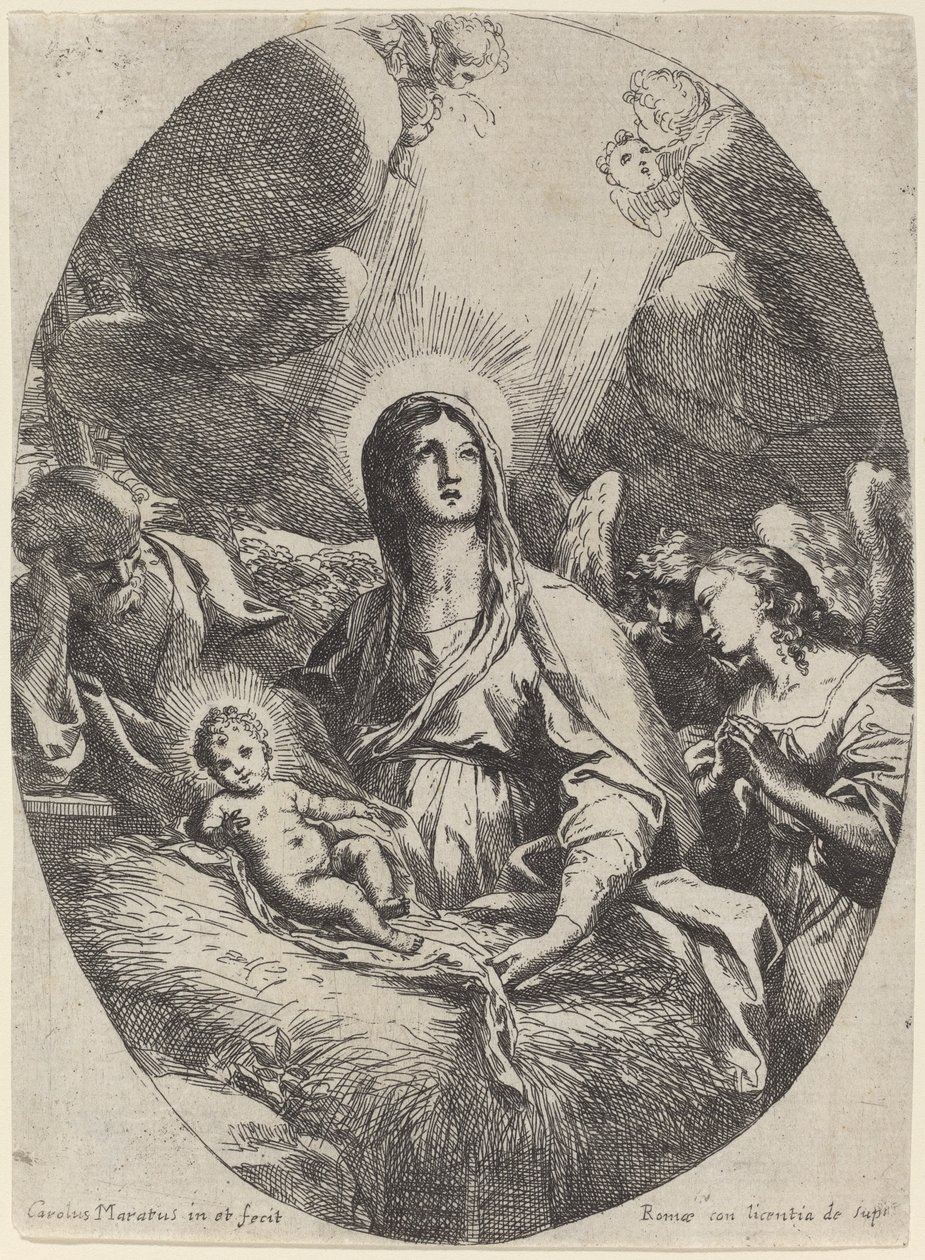 La Sagrada Familia con ángeles de Carlo Maratta