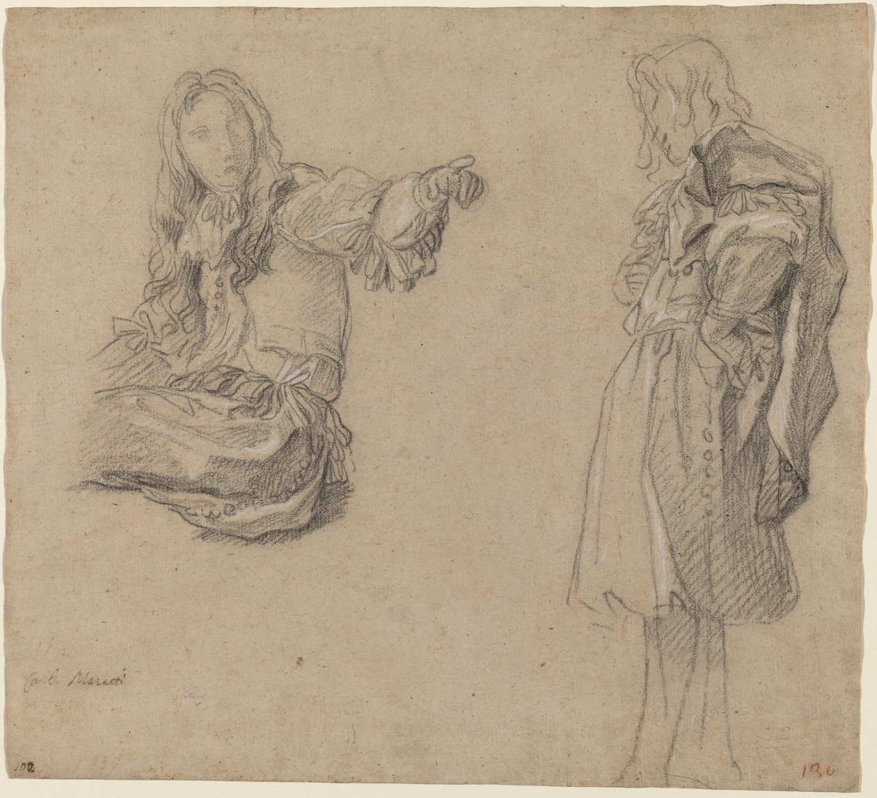 Dos hombres con trajes elaborados de Carlo Maratta