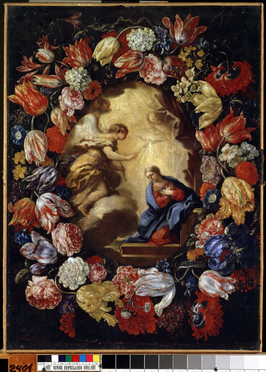 Pintura ""La Anunciación con flores"" de Carlo Maratta (1625-1713) Museo de Bellas Artes Mikalojus Konstantinas Ciurlionis, Kaunas, Lituania de Carlo Maratta or Maratti